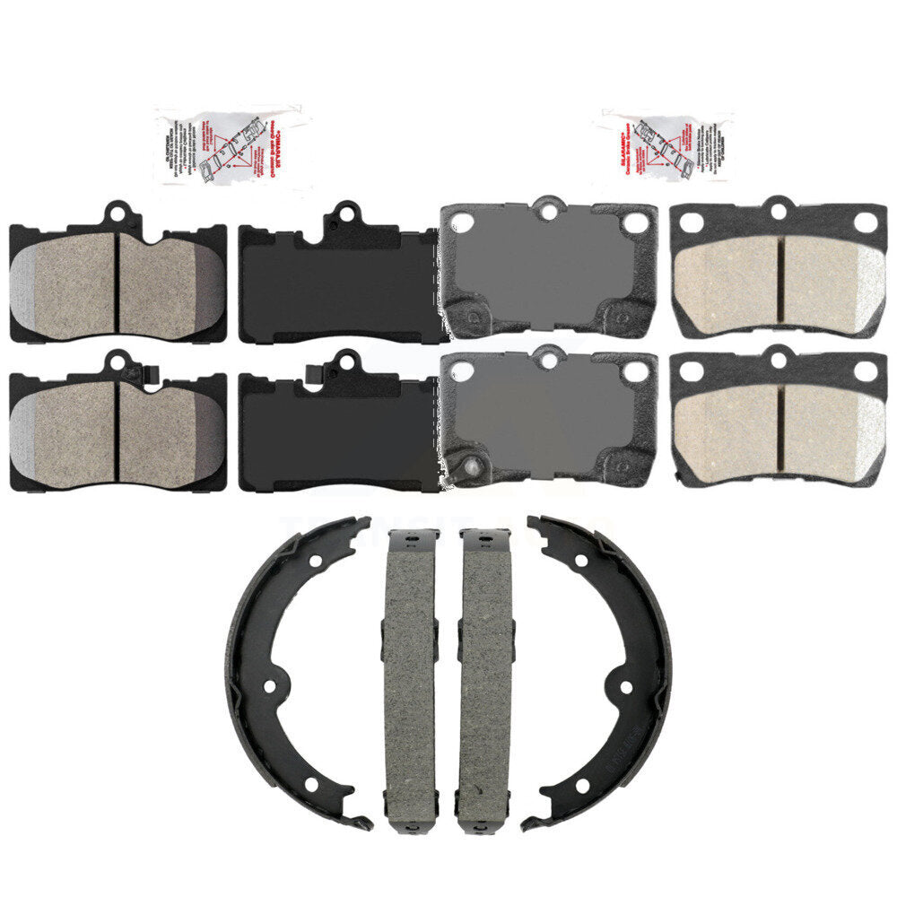 Front Semi-Metallic Rear Ceramic Disc Brake Pads And Parking Shoes Kit For KNN-101558