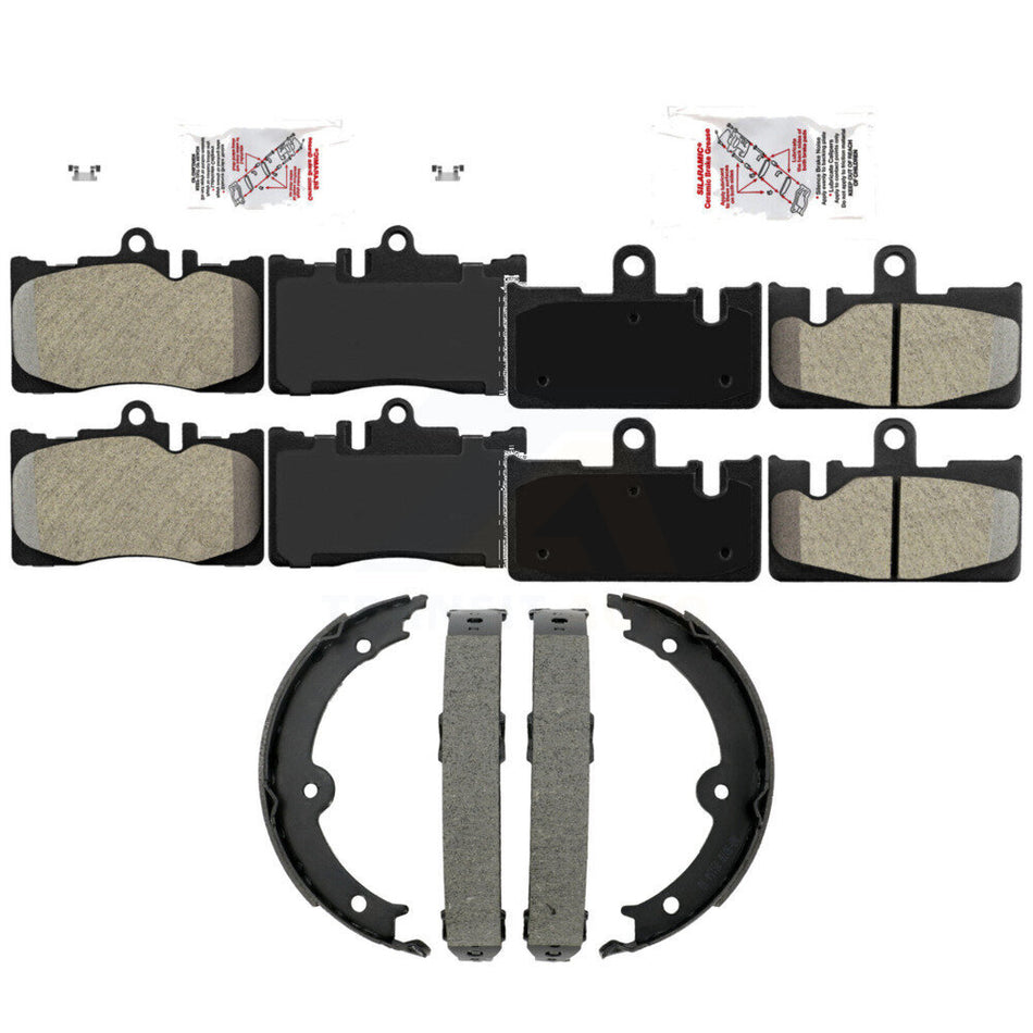Front Rear Semi-Metallic Disc Brake Pads And Parking Shoes Kit For Lexus LS430 KNN-101559