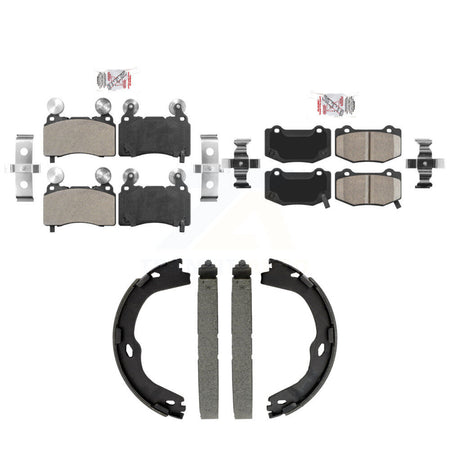 Front Semi-Metallic Rear Ceramic Disc Brake Pads And Parking Shoes Kit For KNN-101560
