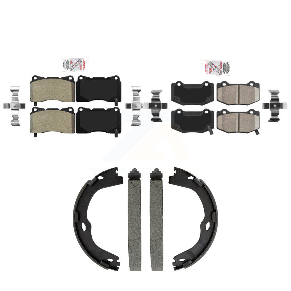 Front Semi-Metallic Rear Ceramic Disc Brake Pads And Parking Shoes Kit For KNN-101561