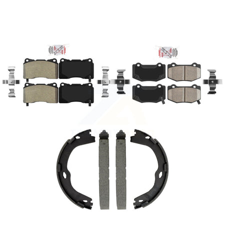 Front Semi-Metallic Rear Ceramic Disc Brake Pads And Parking Shoes Kit For KNN-101561