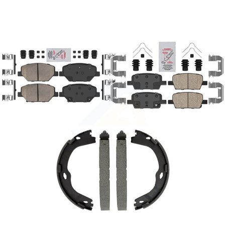 Front Rear Ceramic Disc Brake Pads And Parking Shoes Kit For Chevrolet Camaro KNN-101564