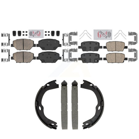 Front Rear Ceramic Disc Brake Pads And Parking Shoes Kit For Chevrolet Camaro KNN-101568