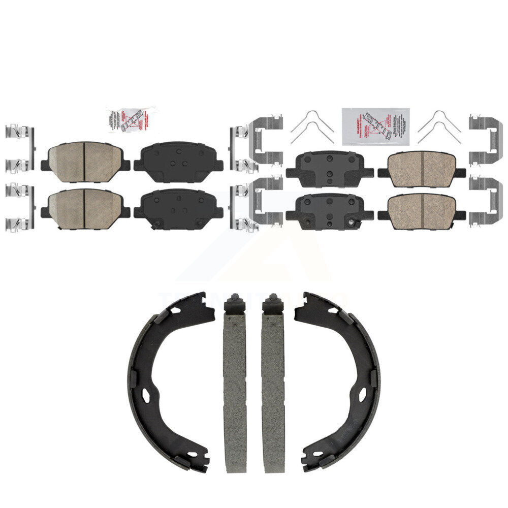 Front Rear Ceramic Disc Brake Pads And Parking Shoes Kit For Chevrolet Camaro KNN-101569