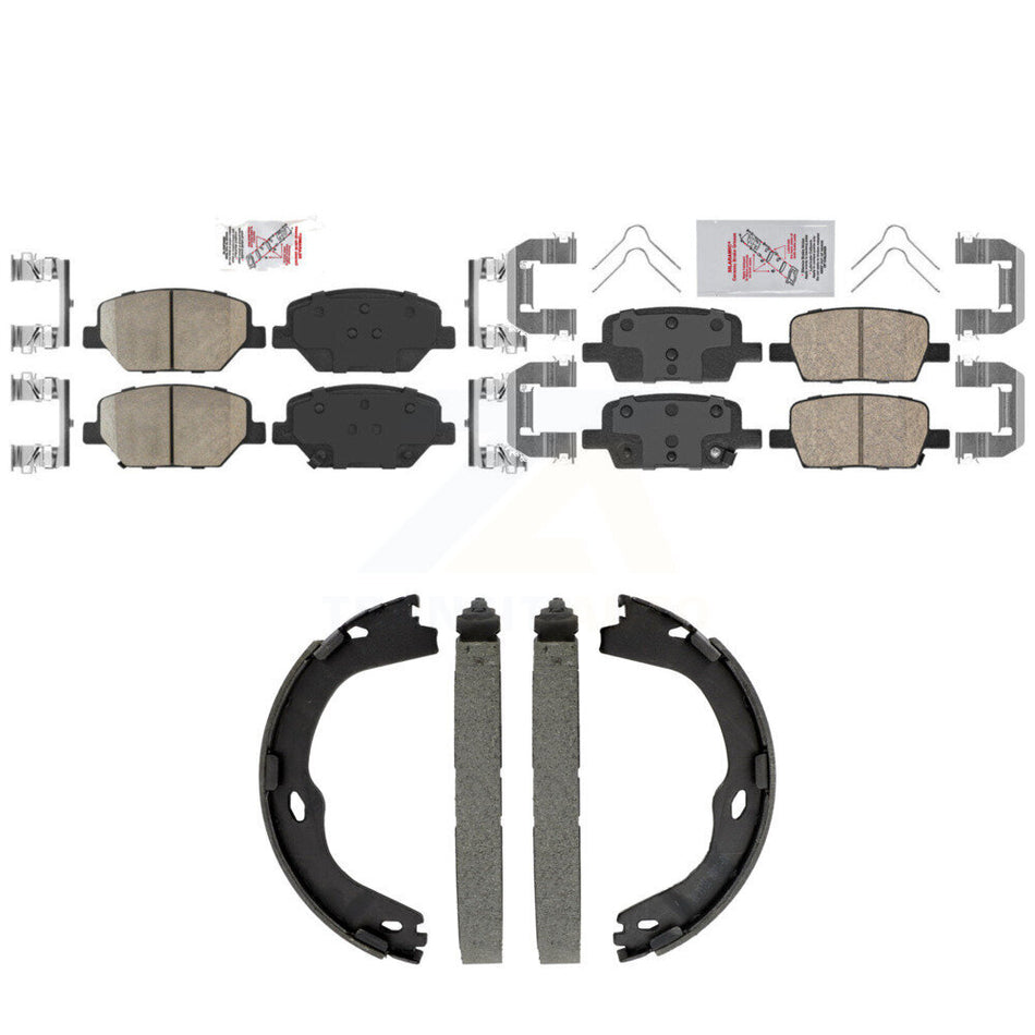 Front Rear Ceramic Disc Brake Pads And Parking Shoes Kit For Chevrolet Camaro KNN-101569