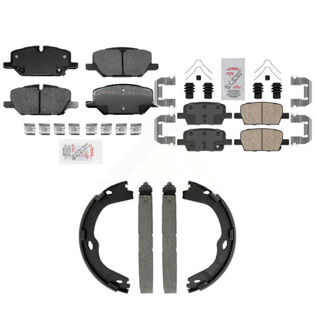 Front Rear Ceramic Disc Brake Pads And Parking Shoes Kit For Chevrolet Camaro KNN-101576