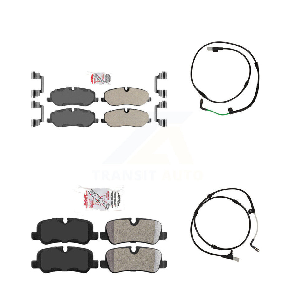 Front Rear Ceramic Disc Brake Pads And Wear Sensors Kit For 2005-2009 Land Rover LR3 4.4L KNW-100020