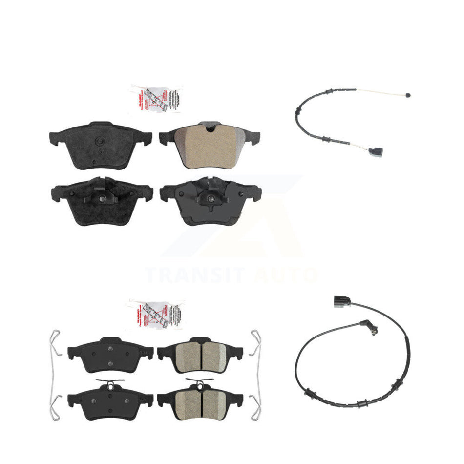Front Rear Ceramic Disc Brake Pads And Wear Sensors Kit For Jaguar XJ KNW-100025