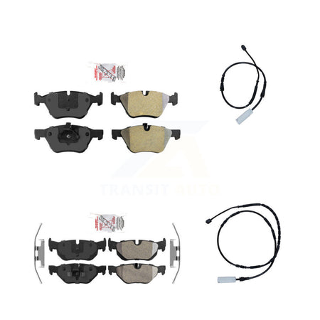Front Rear Ceramic Disc Brake Pads And Wear Sensors Kit For 2013 BMW 128i 3.0L KNW-100035