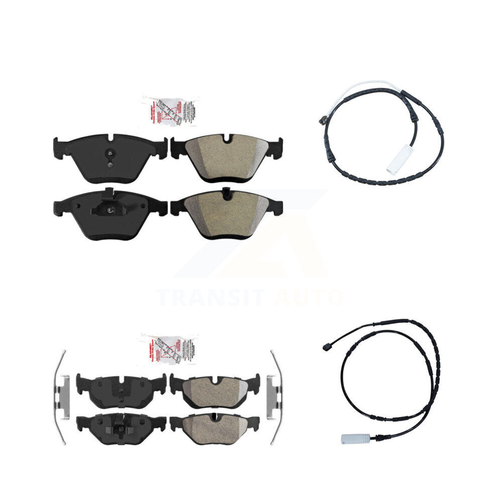 Front Rear Ceramic Disc Brake Pad Wear Sensor Kit For 2012 BMW 328i xDrive Base with 3.0L KNW-100053