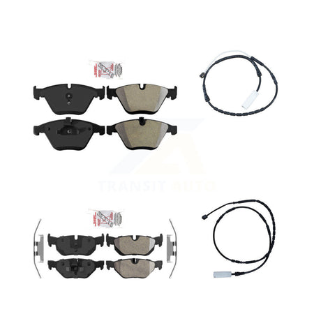 Front Rear Ceramic Disc Brake Pad Wear Sensor Kit For 2012 BMW 328i xDrive Base with 3.0L KNW-100053