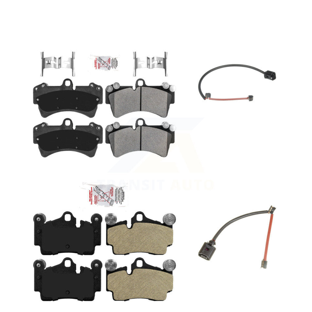 Front Rear Ceramic Disc Brake Pads And Wear Sensors Kit For Audi Q7 Porsche Cayenne KNW-100056