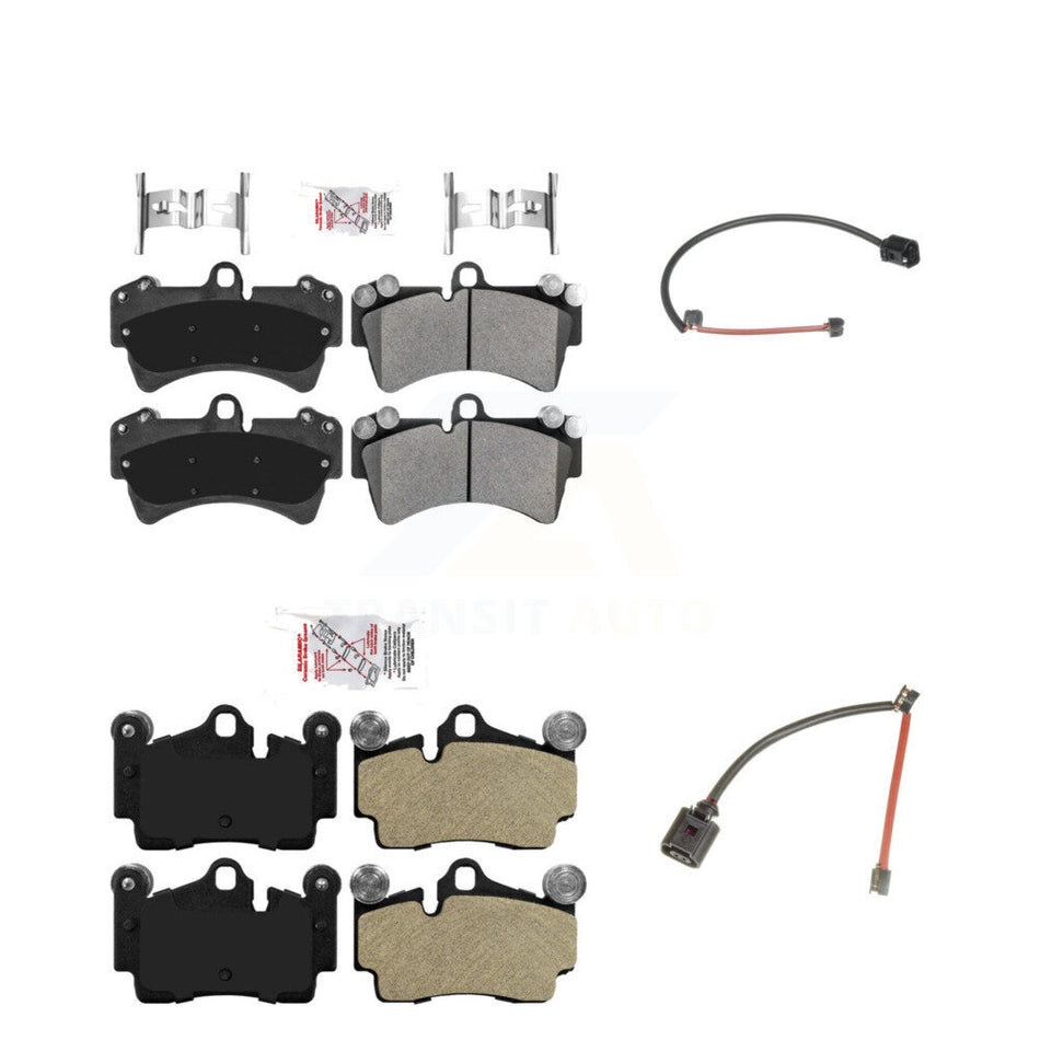 Front Rear Ceramic Disc Brake Pads And Wear Sensors Kit For Audi Q7 Porsche Cayenne KNW-100056