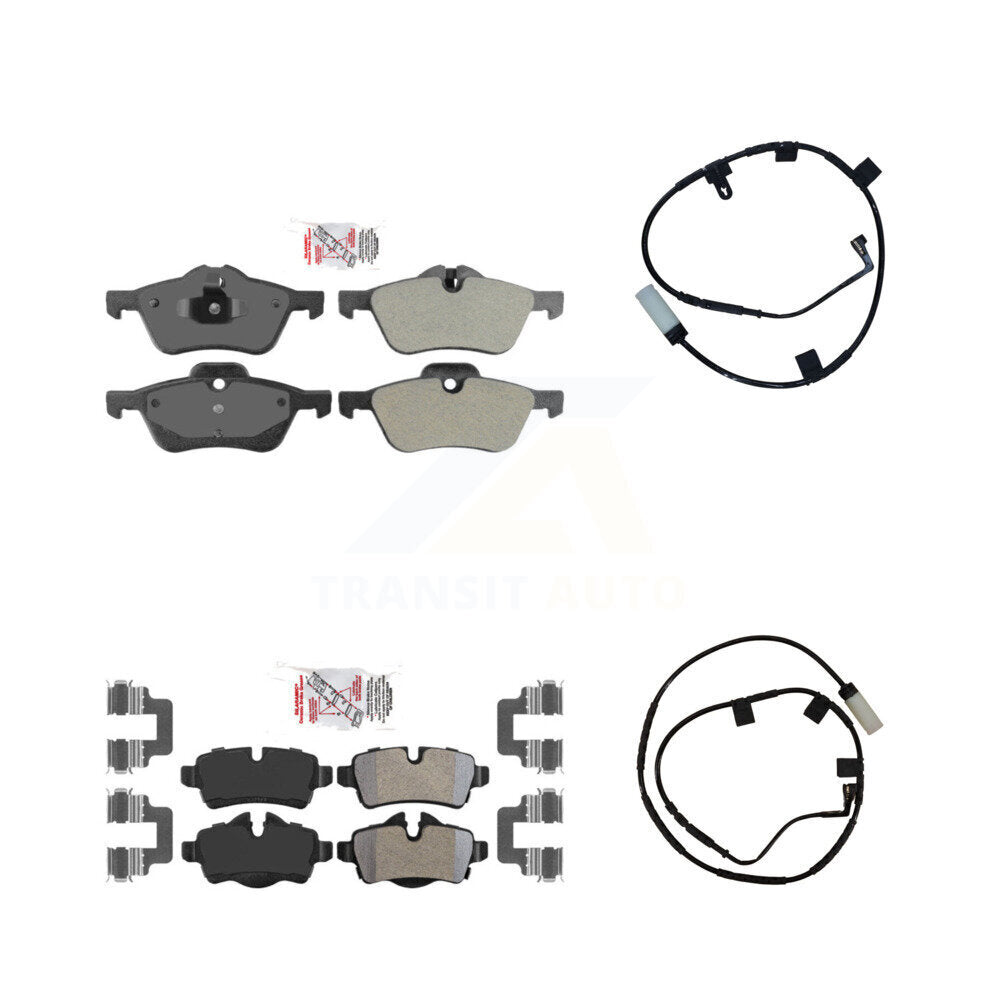 Front Rear Ceramic Disc Brake Pads And Wear Sensors Kit For Mini Cooper KNW-100099