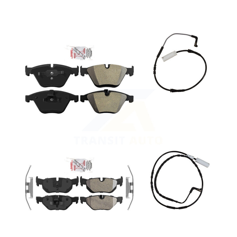 Front Rear Ceramic Disc Brake Pads And Wear Sensors Kit For BMW 323i 328i KNW-100104