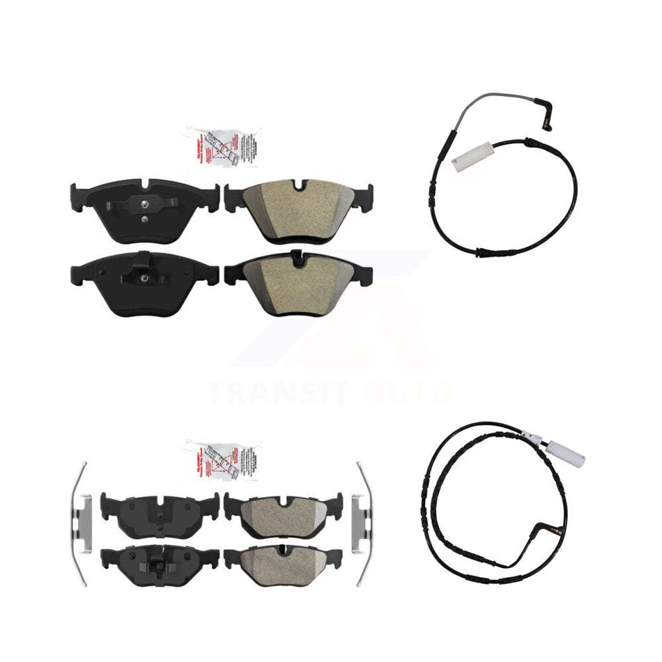 Front Rear Ceramic Disc Brake Pads And Wear Sensors Kit For BMW 323i 328i KNW-100104