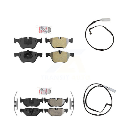 Front Rear Ceramic Disc Brake Pads And Wear Sensors Kit For BMW 128i 328i 323i 325i KNW-100111