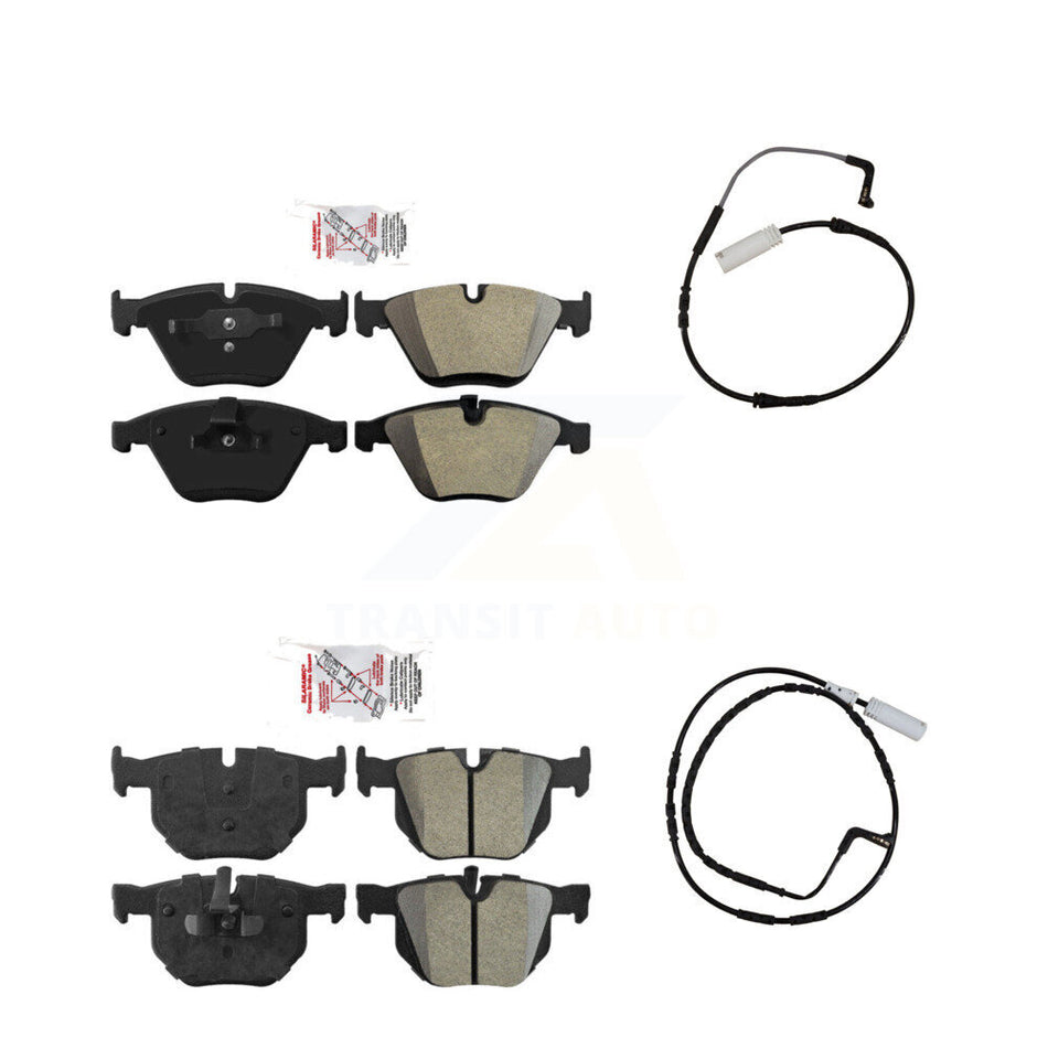 Front Rear Ceramic Disc Brake Pads And Wear Sensors Kit For BMW 335i 335d 3.0L KNW-100113