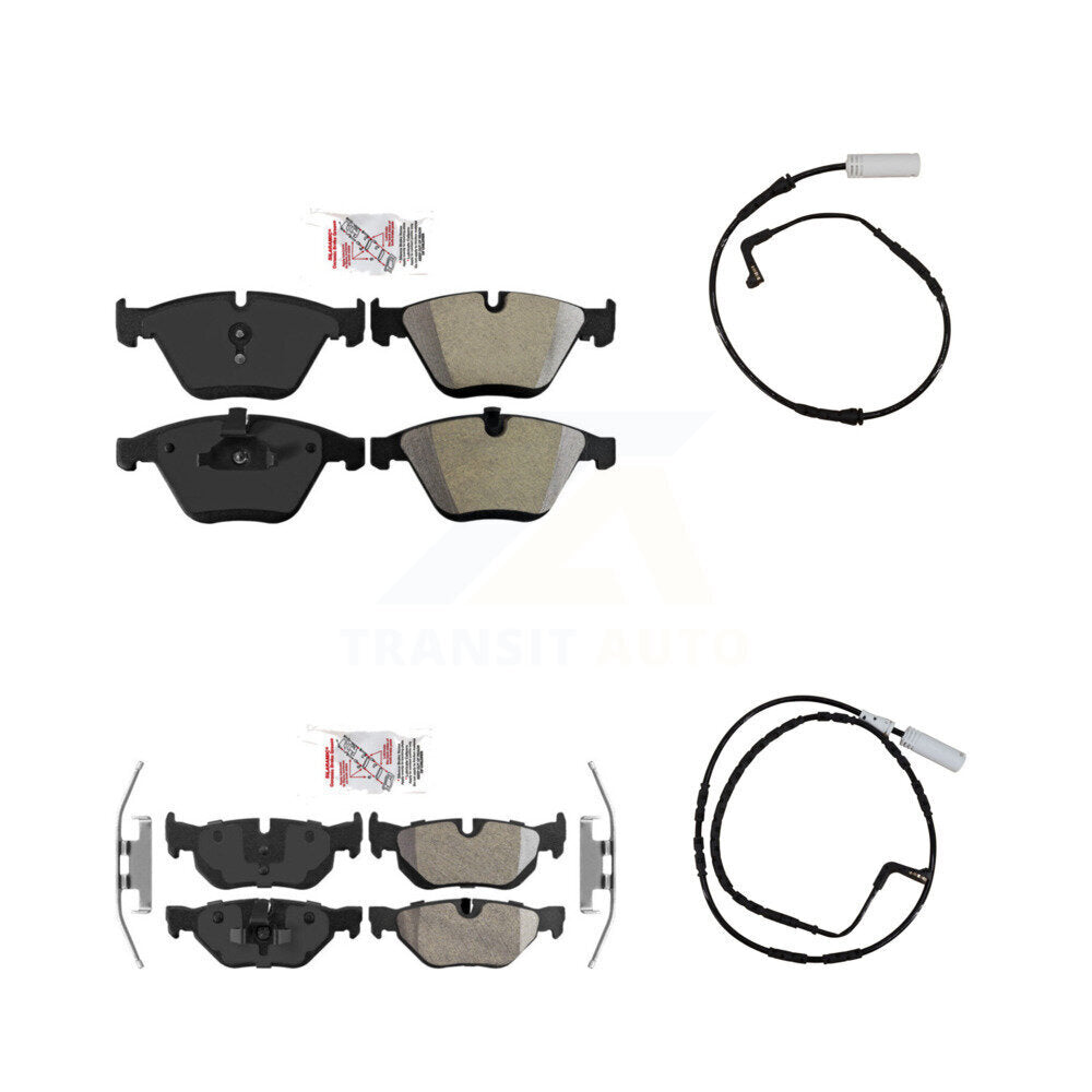 Front Rear Ceramic Disc Brake Pads And Wear Sensors Kit For BMW 328i KNW-100114