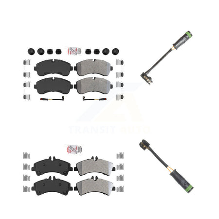 Front Rear Ceramic Brake Pad Extra Wear Sensor Kit For Mercedes-Benz Sprinter 3500 3500XD KNW-100146
