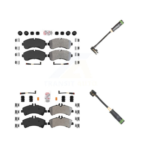 Front Rear Ceramic Brake Pad Extra Wear Sensor Kit For Mercedes-Benz Sprinter 3500 3500XD KNW-100148