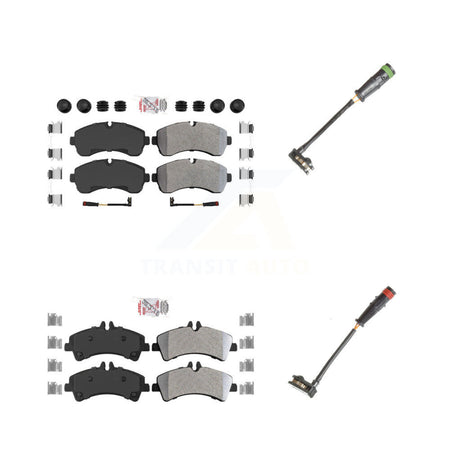 Front Rear Ceramic Disc Brake Pad & Extra Wear Sensor Kit For Mercedes-Benz Sprinter 3500 KNW-100150