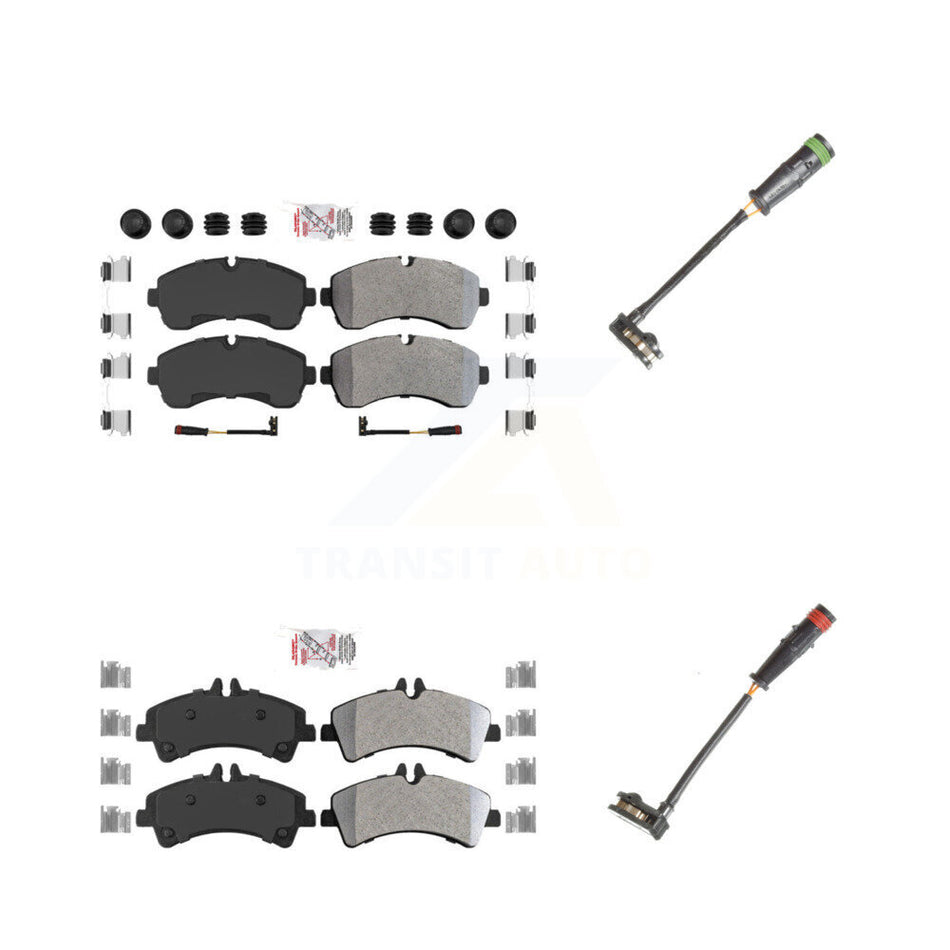 Front Rear Ceramic Disc Brake Pad & Extra Wear Sensor Kit For Mercedes-Benz Sprinter 3500 KNW-100150
