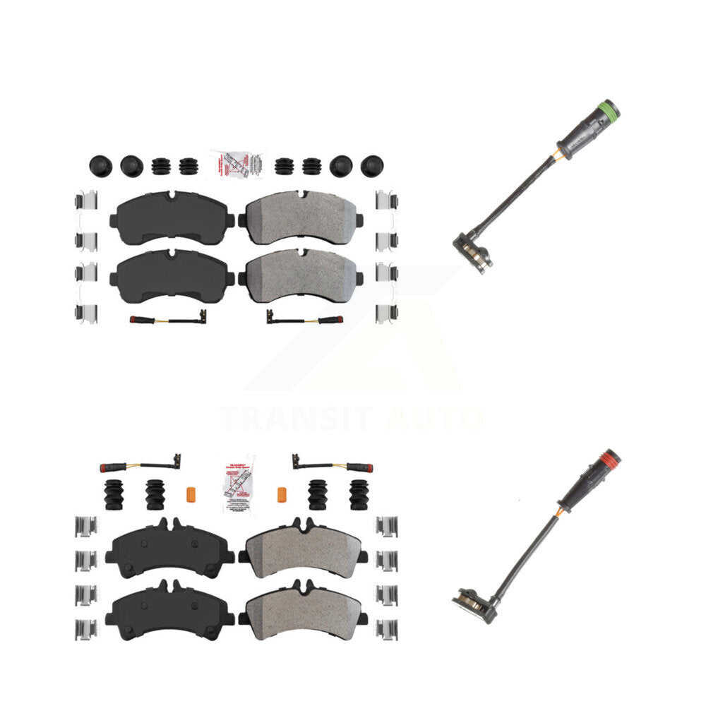 Front Rear Ceramic Disc Brake Pad & Extra Wear Sensor Kit For Mercedes-Benz Sprinter 3500 KNW-100152