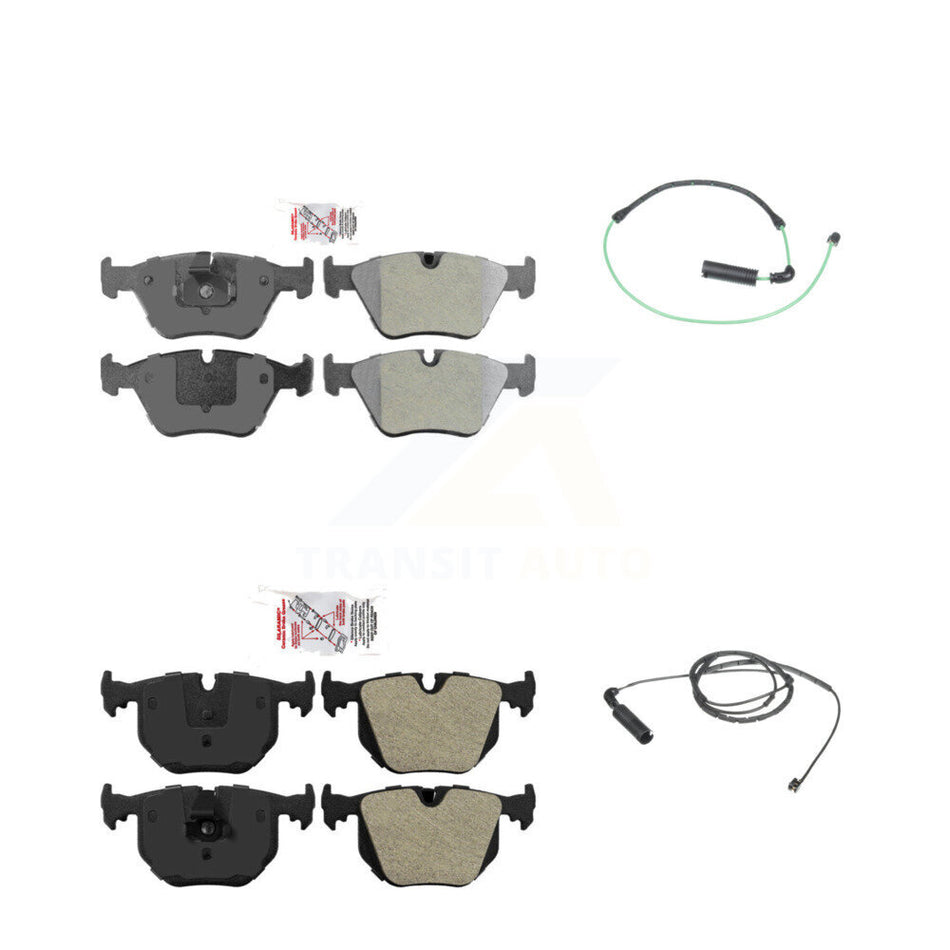 Front Rear Ceramic Disc Brake Pads And Wear Sensors Kit For BMW 330Ci 330i 330xi 3.0L KNW-100190