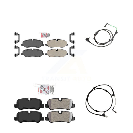 Front Rear Ceramic Disc Brake Pads And Wear Sensors Kit For 2005 Land Rover LR3 4.4L KNW-100193