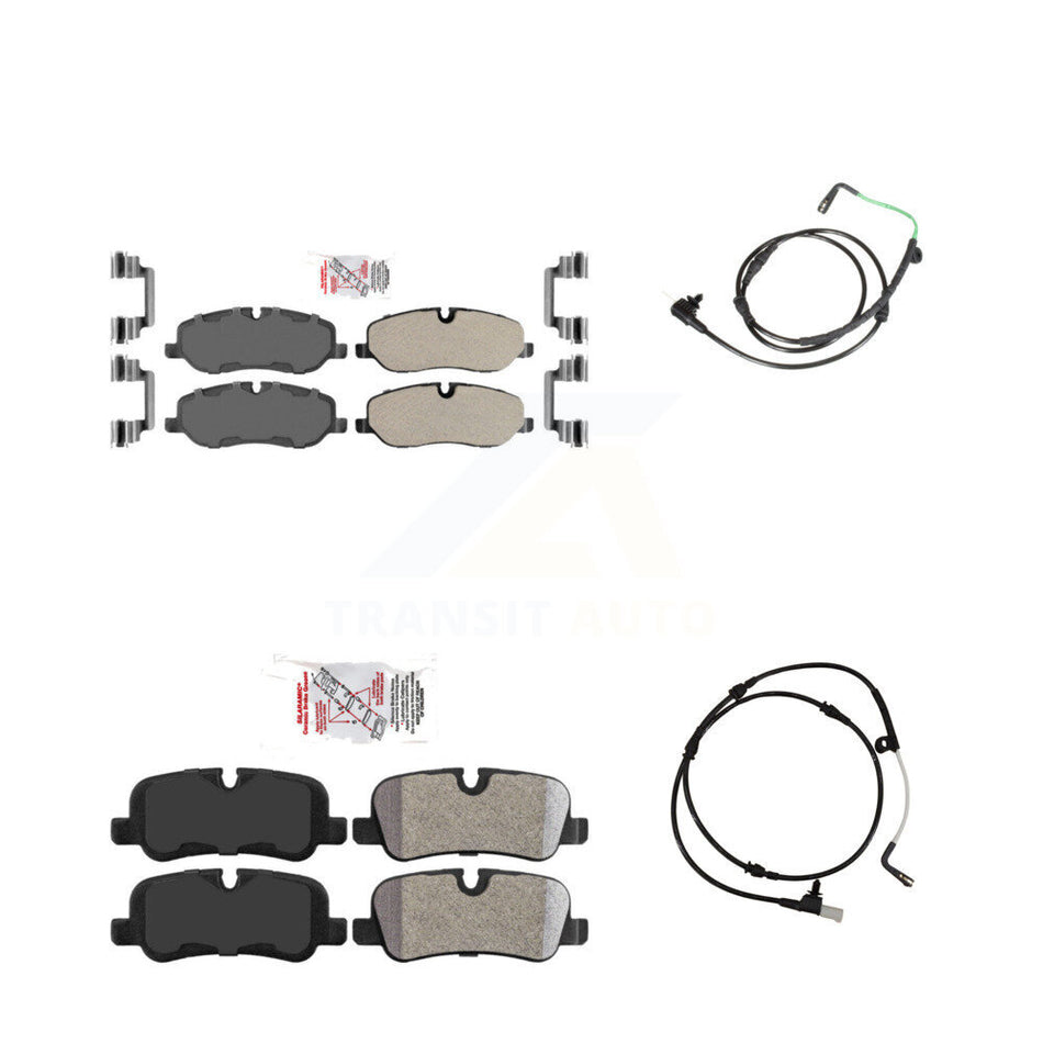 Front Rear Ceramic Disc Brake Pads And Wear Sensors Kit For 2005 Land Rover LR3 4.4L KNW-100193