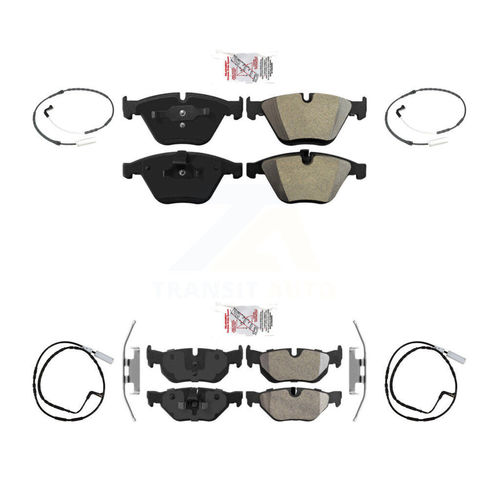 Front Rear Ceramic Disc Brake Pads And Wear Sensor Kit For 2009-2010 BMW 328i xDrive 3.0L KNW-100249