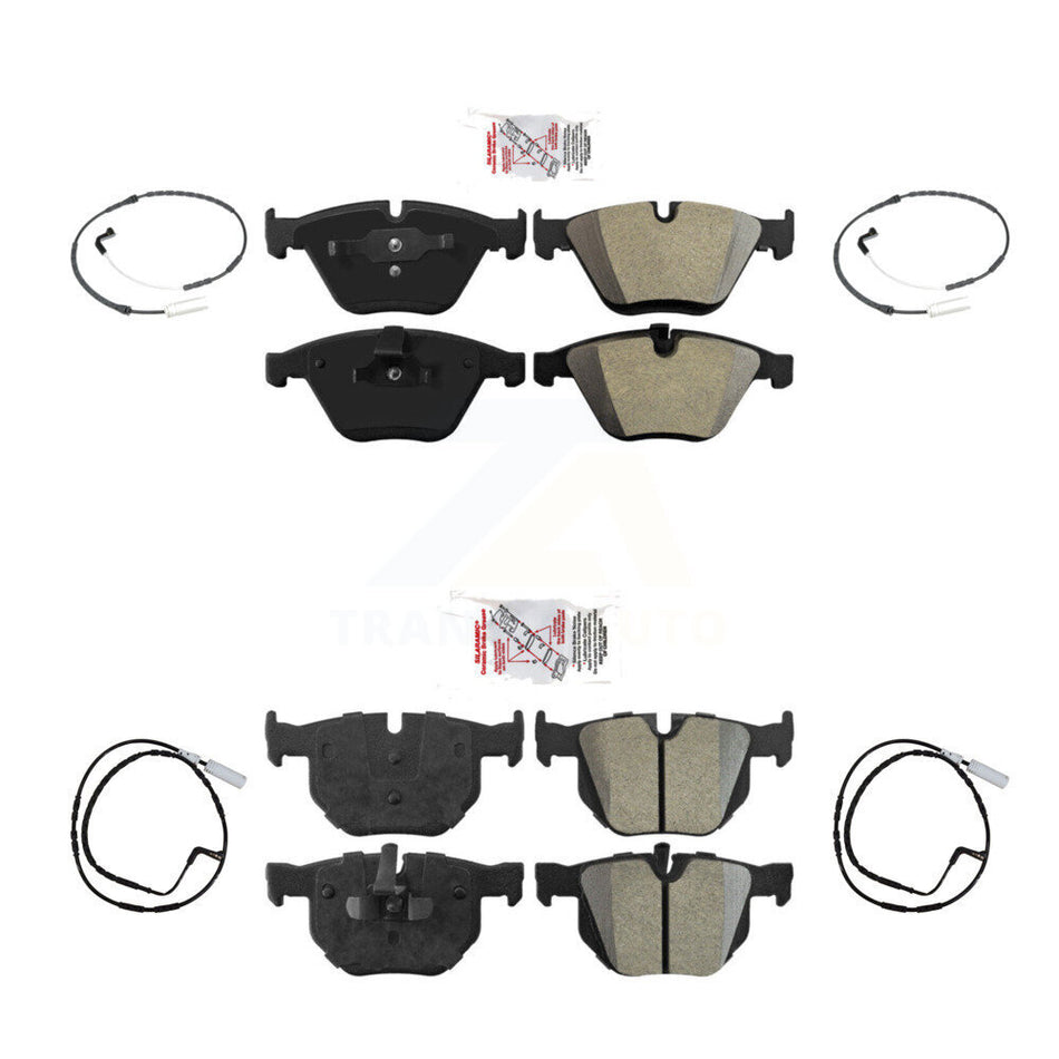 Front Rear Ceramic Disc Brake Pads And Wear Sensor Kit For 2009-2010 BMW 335i xDrive 3.0L KNW-100250