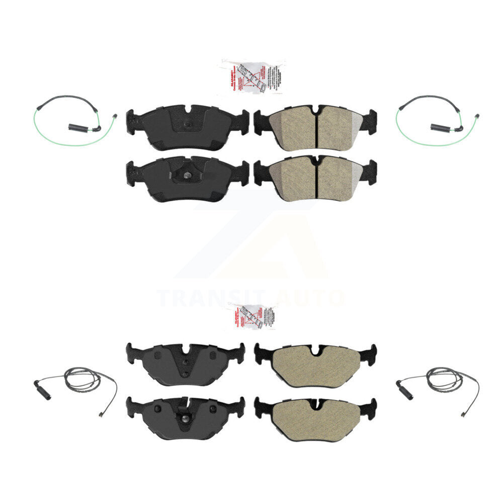 Front Rear Ceramic Disc Brake Pads And Wear Sensors Kit For 2001-2005 BMW 325xi 2.5L KNW-100253