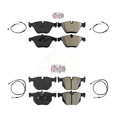 Front Rear Ceramic Brake Pads Wear Sensor Kit For 13 BMW 335i Convertible Coupe with 3.0L KNW-100260
