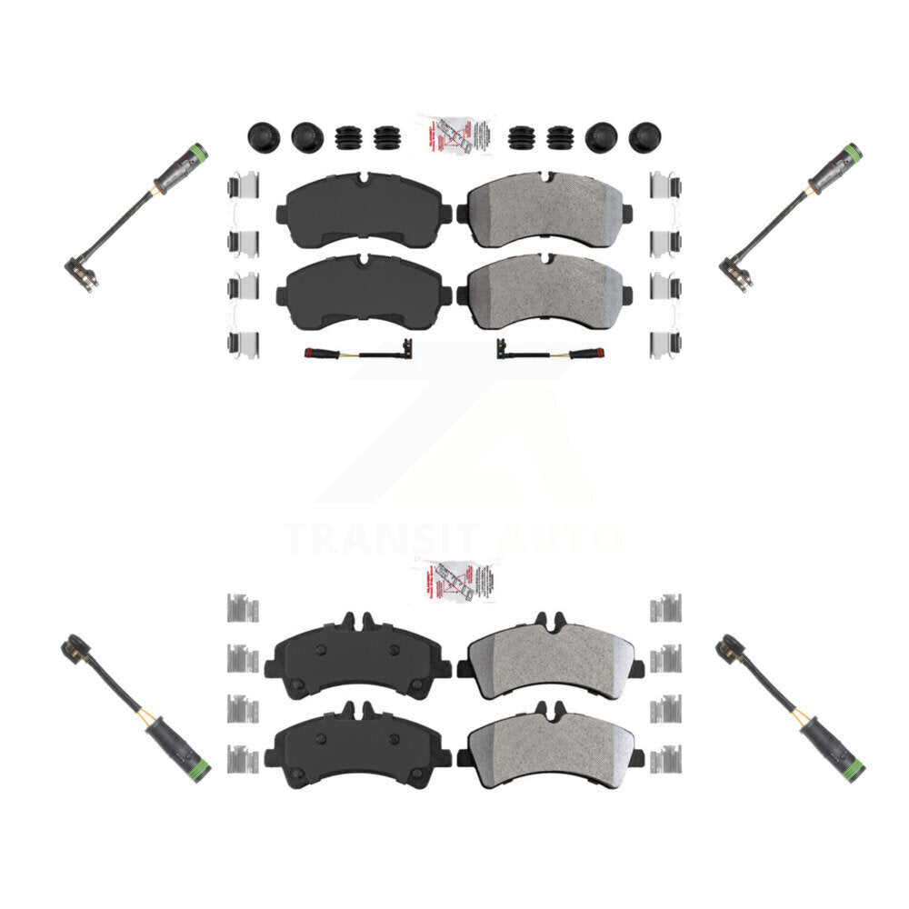 Front Rear Ceramic Brake Pad Extra Wear Sensor Kit For Mercedes-Benz Sprinter 3500 3500XD KNW-100265