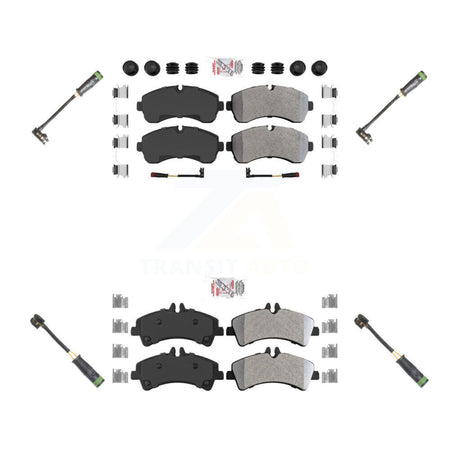 Front Rear Ceramic Brake Pad Extra Wear Sensor Kit For Mercedes-Benz Sprinter 3500 3500XD KNW-100265
