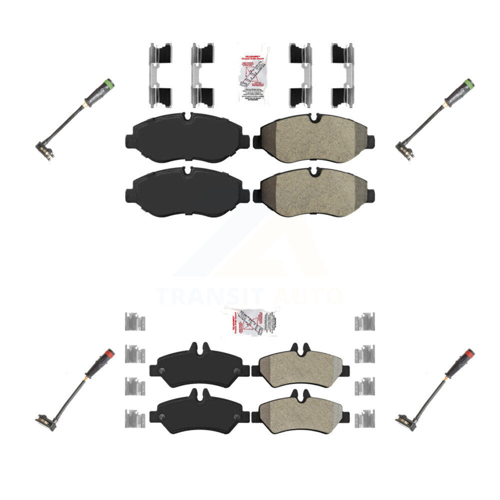 Front Rear Ceramic Disc Brake Pad & Wear Sensor Kit For Sprinter 2500 Mercedes-Benz Dodge KNW-100296