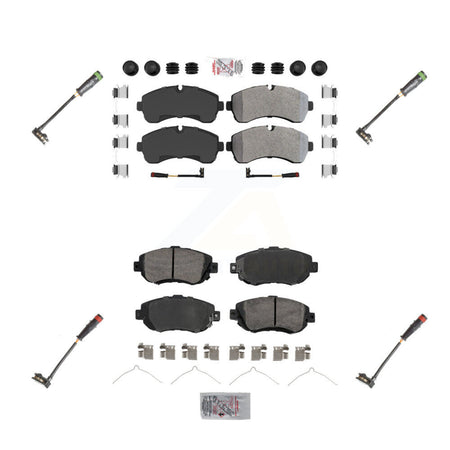 Front Rear Ceramic Brake Pad & Extra Wear Sensor Kit For Mercedes-Benz Sprinter 2500 1500 KNW-100304