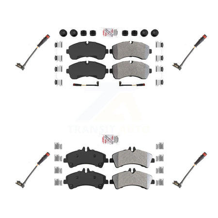 Front Rear Ceramic Disc Brake Pad Extra Wear Sensor Kit For 2009 Dodge Sprinter 3500 3.0L KNW-100308