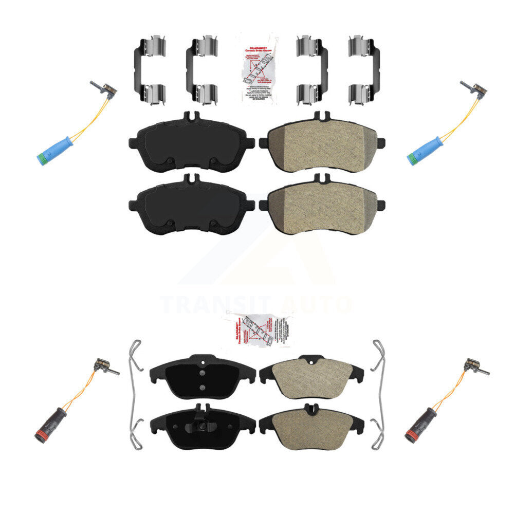 Front Rear Ceramic Brake Pad Wear Sensor Kit For Mercedes-Benz C250 Without Sport Package KNW-100317