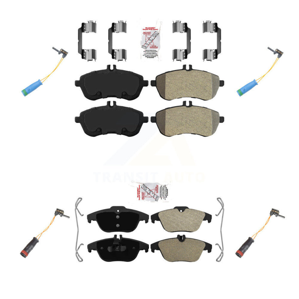 Front Rear Ceramic Brake Pad Wear Sensor Kit For Mercedes-Benz C250 Without Sport Package KNW-100317