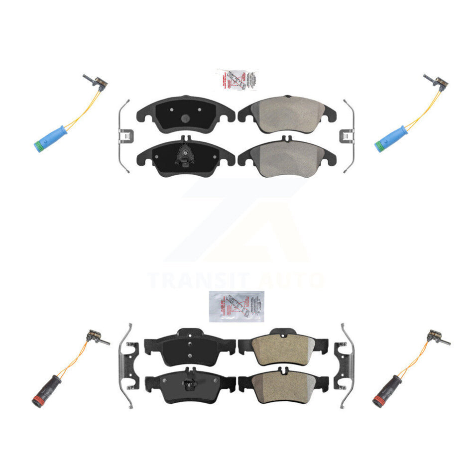 Front Rear Ceramic Disc Brake Pads And Wear Sensors Kit For Mercedes-Benz E400 KNW-100328