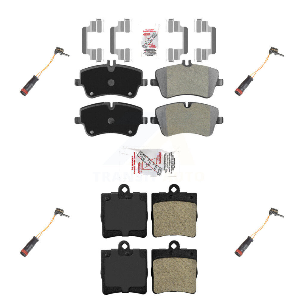 Front Rear Ceramic Disc Brake Pads And Wear Sensors Kit For Mercedes-Benz C230 C240 KNW-100332