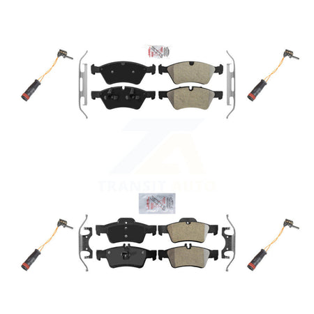 Front Rear Ceramic Disc Brake Pads And Wear Sensors Kit For Mercedes-Benz E350 AWD KNW-100339