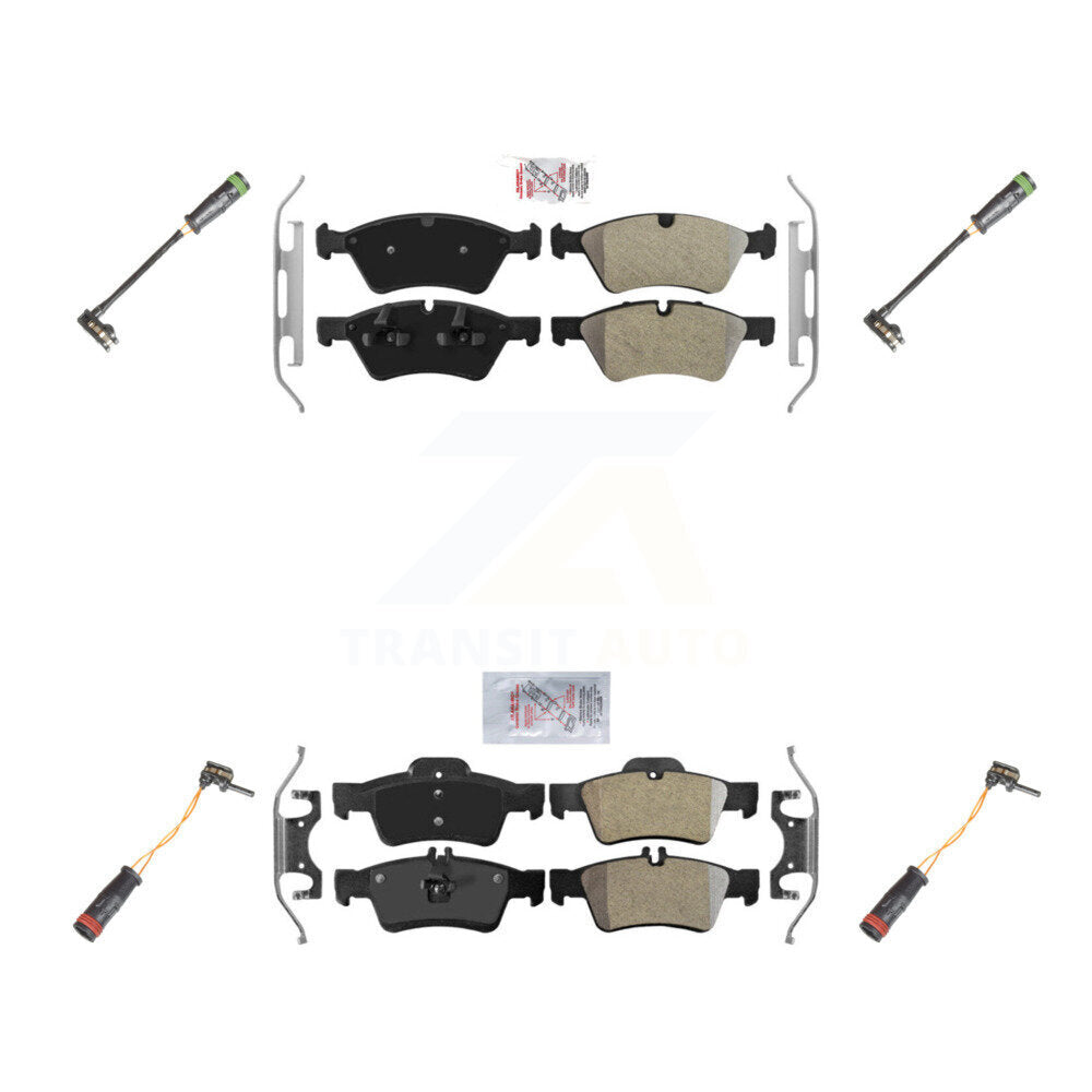 Front Rear Ceramic Brake Pads Wear Sensor Kit For Mercedes-Benz E550 4Matic with AWD 5.5L KNW-100343