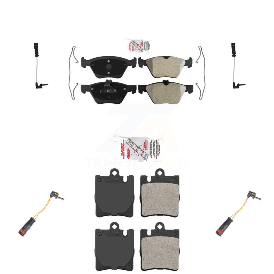 Front Rear Ceramic Disc Brake Pads And Wear Sensors Kit For Mercedes-Benz CLK320 KNW-100346