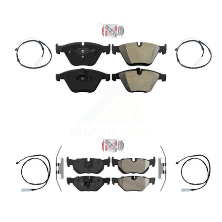 Front Rear Ceramic Disc Brake Pads And Wear Sensors Kit For 2012 BMW 328i xDrive 3.0L KNW-100356