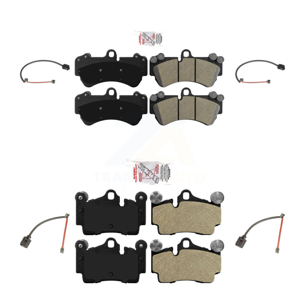 Front Rear Ceramic Disc Brake Pads And Wear Sensors Kit For Porsche Cayenne KNW-100381