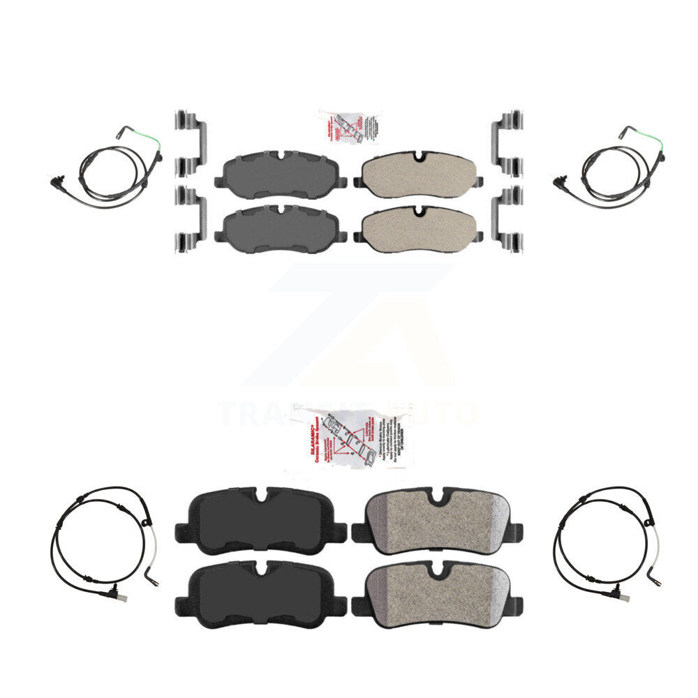 Front Rear Ceramic Disc Brake Pads And Wear Sensors Kit For 2005 Land Rover LR3 4.4L KNW-100383